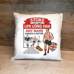 Personalised Retro Stoke City Fc Cushion. With Any Name. Football Fan Cushion - thumbnail 3