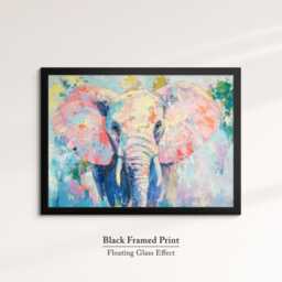 Elephant Abstract Oil Painting Framed Print & Canvas Large Sizes Wall Art Poster Animal Home Decor Interior Gift Idea - thumbnail 2
