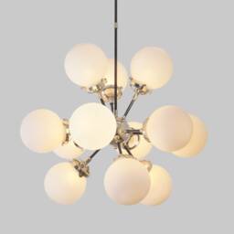 Mid Century Sputnik Chandelier, Hand Blown Glass Globes - thumbnail 3