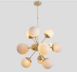 Mid Century Sputnik Chandelier, Hand Blown Glass Globes - thumbnail 1