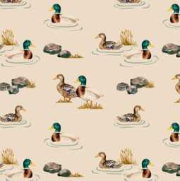 Duck Print Crib Sheet Vintage Waterfowl Baby Bedding