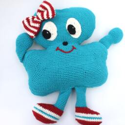 Crochet Pillow/Funnypillow Smile Kids Room Nursery Decor Baby Cushion Cloud - thumbnail 3