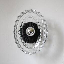 Wall Sconce Lamp, Flush Mount Or Ceiling Lighting Fixture, Vintage Oval Clear Glass Bowl Shade, Reading Light Wire in Plug - thumbnail 2