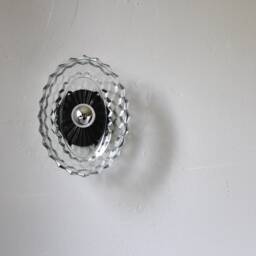 Wall Sconce Lamp, Flush Mount Or Ceiling Lighting Fixture, Vintage Oval Clear Glass Bowl Shade, Reading Light Wire in Plug - thumbnail 4