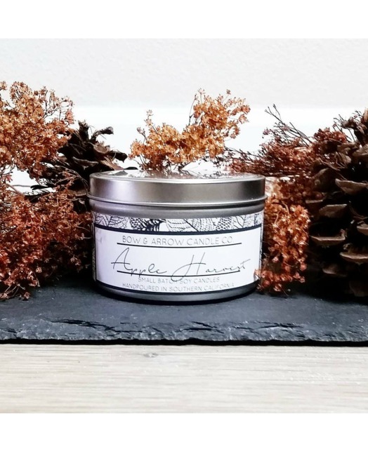 8 Oz Natural Soy Candle Apple Harvest Scented - Tin Autumn Candles Gift - image 1