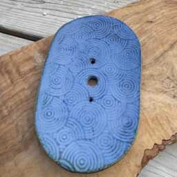 Handmade Ceramic Soap Dish Blue - thumbnail 4