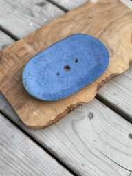 Handmade Ceramic Soap Dish Blue