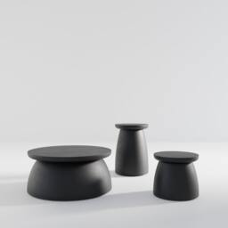 Terracotta Coffee Table Set Japandi Style Painted Mdf - thumbnail 4
