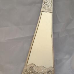 Hand Tooled Pewter Cat Mirror Whimsical Hanging Wall Art - thumbnail 2