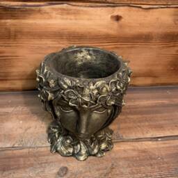 Stone Garden Gold Female Bust Planter Plant Pot Statue Ornament - thumbnail 3