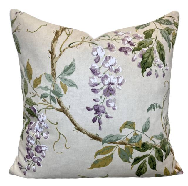 Colefax & Fowler Alderney Lilac/Green Cushion Cover Pillow Double Sided - image 1