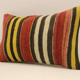 Vintage Turkish Kilim Pillow Throw Pillow Accent Sofa Lumbar Covers 12X20 in - 30 X 50 cm 4Oef-674 - thumbnail 3