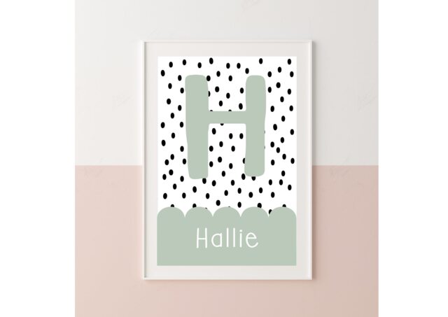 Personalised Initial Print, Nursery Prints, Baby Shower Gift, Decor, New Gifts, Girls Bedroom Boys Decor - image 1