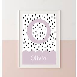 Personalised Initial Print, Nursery Prints, Baby Shower Gift, Decor, New Gifts, Girls Bedroom Boys Decor - thumbnail 3