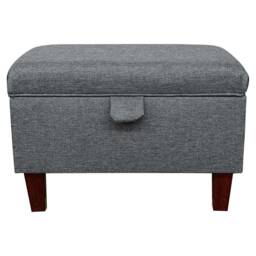 Handmade Grey Storage Ottoman - Sawana Upholstery Fabric Bespoke British Made - thumbnail 3