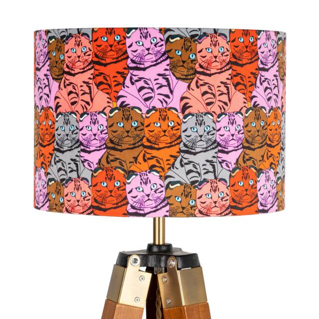 Cat Lampshade Drum Lamp Shade - Cats Shade, Kittens, Feline, Decor, Ceiling Lamp, Table 25cm 30cm 35cm 40cm 45cm - image 1