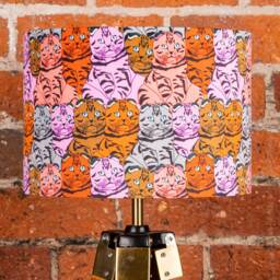 Cat Lampshade Drum Lamp Shade - Cats Shade, Kittens, Feline, Decor, Ceiling Lamp, Table 25cm 30cm 35cm 40cm 45cm - thumbnail 2
