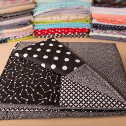 Black & White Baby Quilt, Classic Nursery Bedding, Baby Boy Quilt, Girl Shower Gift, New Baby, Mom, Neutral Gift - thumbnail 3