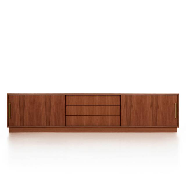 Mid-Century Sideboard, Dresser, Commode, Credenza Made Of Oak Vaneer - Teak Colour Livlo T-S02 - image 1