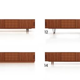Mid-Century Sideboard, Dresser, Commode, Credenza Made Of Oak Vaneer - Teak Colour Livlo T-S02 - thumbnail 2