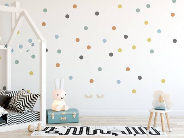 Boho Chic Round Polka Dot Wall Decal Stickers Peel & Stick Removable Home Art Vinyl For Kids Nursery Childrens Bedroom - image 1