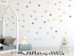 Boho Chic Round Polka Dot Wall Decal Stickers Peel & Stick Removable Home Art Vinyl For Kids Nursery Childrens Bedroom - thumbnail 1