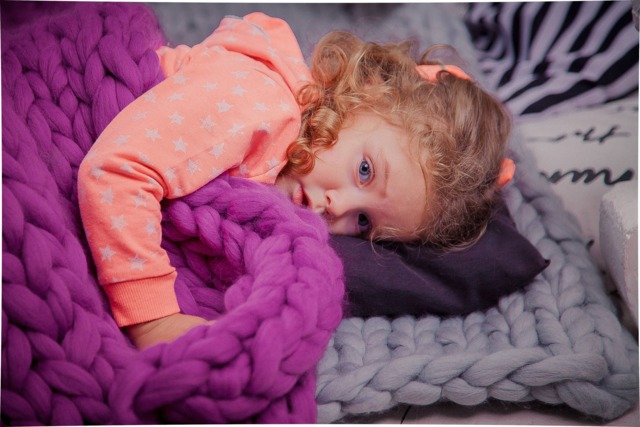 Chunky Wool Knitted Blanket Throw, Giant Blanket, Christmas Gift, Wool Blanket, Bulky Knit, Knitting, Lap Blanket. Lilac - image 1