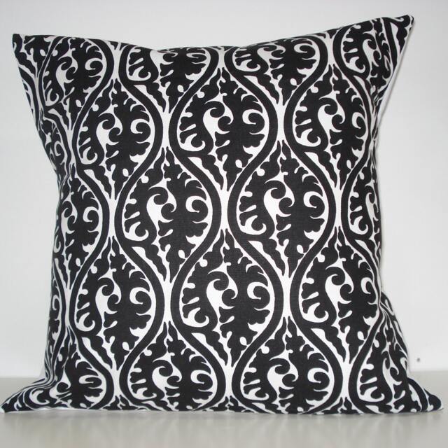 New 18x18 Inch Designer Handmade Pillow Case in Black & White