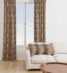 Custom Made William Morris Strawberry Thief Crimson Blackout/Lining Curtains Pinch /Triple/Double Pleat - thumbnail 1