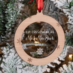Personalised First Christmas As Mr & Mrs Tree Decoration Ornament - 1st Married