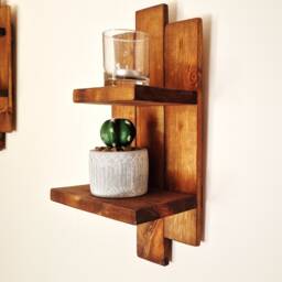 Handmade Rustic Farmhouse Shelves - Set Of 3 Wooden Wall - thumbnail 3