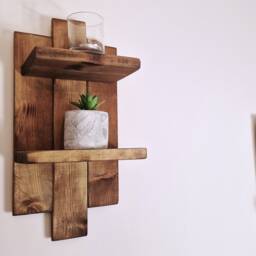 Handmade Rustic Farmhouse Shelves - Set Of 3 Wooden Wall - thumbnail 2
