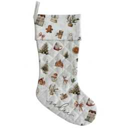 Personalized Kids Christmas Stockings - Custom Name Holiday Sock For Family Quilted Stocking With Rustic Farmhouse Decor - thumbnail 3
