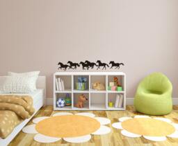 Running Horses Wall Decal - Equestrian Decor, Horse Silhouette Art - thumbnail 1