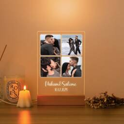 Custom Photo Collage Night Lights, Personalized Home Decor, Light Up Plaque, Engagement Gifts, Valentinedays Gift, Mother's Day Gift - thumbnail 1