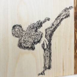 Fight. Wood Painting 27x28cm. Hanging Art Colibr??. Wall Decor Home Decor. Gift - thumbnail 4