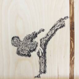 Fight. Wood Painting 27x28cm. Hanging Art Colibr??. Wall Decor Home Decor. Gift - thumbnail 3