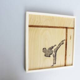 Fight. Wood Painting 27x28cm. Hanging Art Colibr??. Wall Decor Home Decor. Gift - thumbnail 2