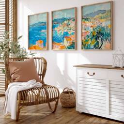 Set Of 3 Corsica Travel Prints, Posters, Wall Art, Greek Gift - thumbnail 3