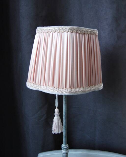 Powder Pink Pleated Lampshade - image 1