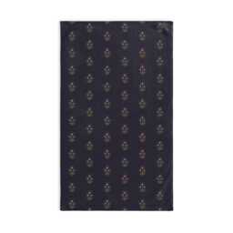 Hand Towel, Boho Floral Block Print, Navy Sage Burgundy, Flowers Kitchen Bohemian Bathroom Tea Dish Towel - thumbnail 2