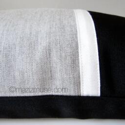 Decorative Black & Grey Sunbrella?? Outdoor Pillow Cover in Modern Color Block Design With White Accent, Scatter Cushion Covers By Mazizmuse - thumbnail 3