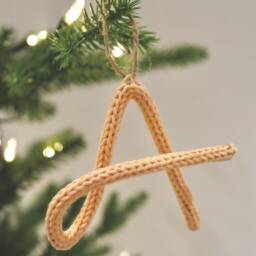 Personalised Crochet Christmas Ornament - Customisable Initial A- Choose From 26 Colors Holiday Tree Decoration - thumbnail 2