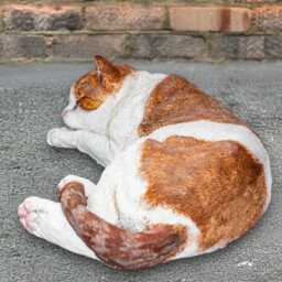 Relaxed Kitty Statue Concrete Cat Figurine Cute Kitten Sculpture Handmade Memorial Decor Stone Pet Ornament Garden Lover Gift - thumbnail 3