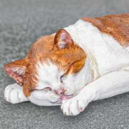 Relaxed Kitty Statue Concrete Cat Figurine Cute Kitten Sculpture Handmade Memorial Decor Stone Pet Ornament Garden Lover Gift - thumbnail 2