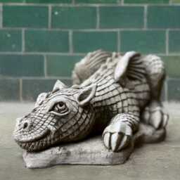 Garden Dragon Figurine Concrete Relaxing Scary Statue Outdoor Laying Ornament Stone Wildlife Sculpture Handmade Art Lover Gift - thumbnail 3