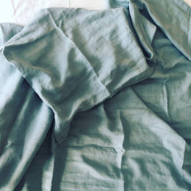 Set Of 3 Shabby Chic Washed Pure Hemp Duvet Cover Set, Linen Bedding Set, Duvet Cover With Pillowcases, Gray Blue, Dusty Pink, Cream - image 1