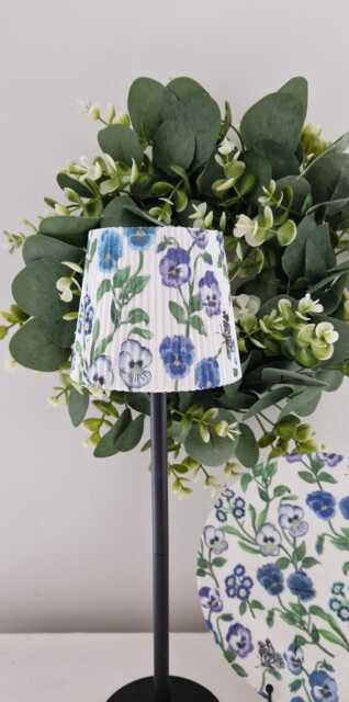 Cordless Touch Lamp. Beautiful Decoupaged Gisela Graham Inspired Blue Viola Usb Rechargeable Other Designs Available - image 1