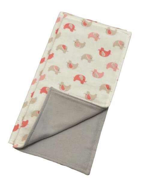 Organic Cotton Coral Elephants Lovey Blanket - Baby Security Snuggle Toy - image 1