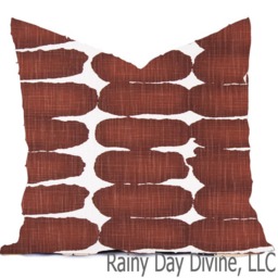 Pillow Covers Custom -Blue Denim Navy Red Rust Burnt White Geometric Traditional Modern - All Sizes 16x16 18x18 Throw Toss Accent - thumbnail 3